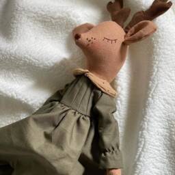 Personalized Linen Reindeer Toy, Handmade Christmas Gift - thumbnail 3