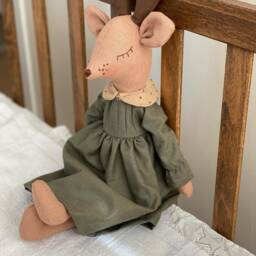 Personalized Linen Reindeer Toy, Handmade Christmas Gift - thumbnail 2