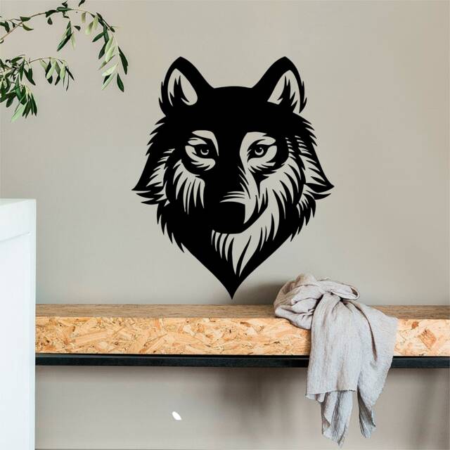Wolf Vinyl Wall Art, Decal, Sticker, Transfer, Mural, Removable, Decor, Rent Friendly, Interior, Exterior, Full - 0556 - image 1