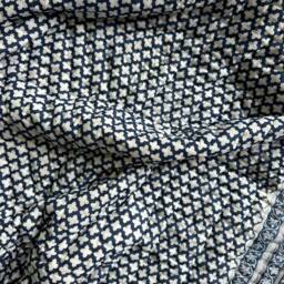 Indigo Hand Block Printed Cotton Quilt Reversible Indian Bedding - thumbnail 3