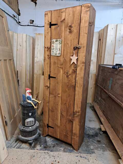 Vintage Style Linen Cupboard, Kitchen Larder, Pantry, Hallway Storage. Rustic, Reclaimed Wood - image 1