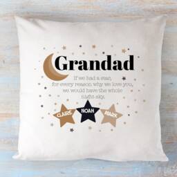 Personalised Grandad Cushion With Grandchildren Names/Little Stars Christmas Father's Day Birthday Gift For Grandpa New Granda Present - thumbnail 2
