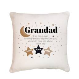 Personalised Grandad Cushion With Grandchildren Names/Little Stars Christmas Father's Day Birthday Gift For Grandpa New Granda Present - thumbnail 3