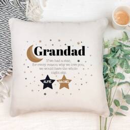 Personalised Grandad Cushion With Grandchildren Names/Little Stars Christmas Father's Day Birthday Gift For Grandpa New Granda Present - thumbnail 1