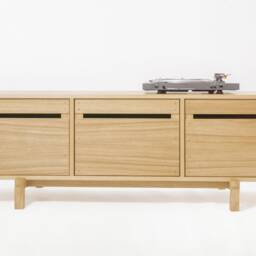 Kunsst Oak Tv Unit, Tv Cupboard, Cabinet, Vinyl Records Stand, Solid Wood, Oak - thumbnail 3