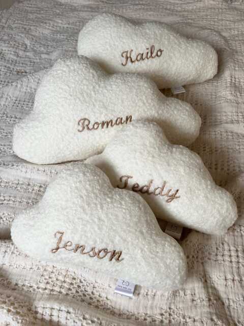 Personalised Boucle Cloud Cushion - New Baby Gift - image 1