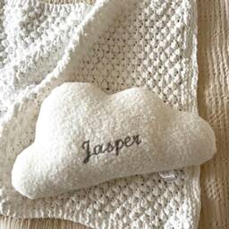 Personalised Boucle Cloud Cushion - New Baby Gift - thumbnail 2