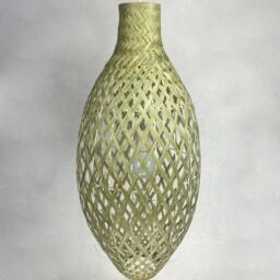 "Handwoven Bamboo Pendant Light Eco-Friendly Ceiling Lamp - 13.7""x31.4" - thumbnail 3