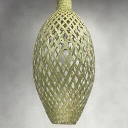 "Handwoven Bamboo Pendant Light Eco-Friendly Ceiling Lamp - 13.7""x31.4" - thumbnail 2