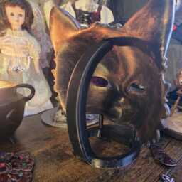 Gothic Cat Mask Masquerade Display Ornament Kitty Feline - thumbnail 3