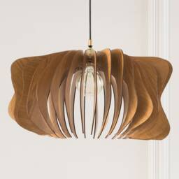 Wooden Chandelier, Wood Ceiling Lamp, Pendant Light, Modern Fixture, Kitchen Island, Scandinavian Design, Mid Century, Natural - thumbnail 2