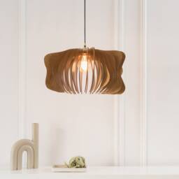 Wooden Chandelier, Wood Ceiling Lamp, Pendant Light, Modern Fixture, Kitchen Island, Scandinavian Design, Mid Century, Natural - thumbnail 3