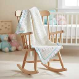 Handmade Crochet Baby Blanket - Cream Vintage Style Newborn Gift Soft Heirloom Pram - thumbnail 3
