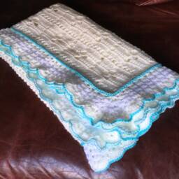 Handmade Crochet Baby Blanket - Cream Vintage Style Newborn Gift Soft Heirloom Pram - thumbnail 4
