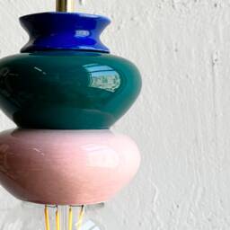 Pendant Colourful Lamp, Handmade Ceramic Light Fixture Design, Ceiling Lampshade, Clay Lighting - thumbnail 2