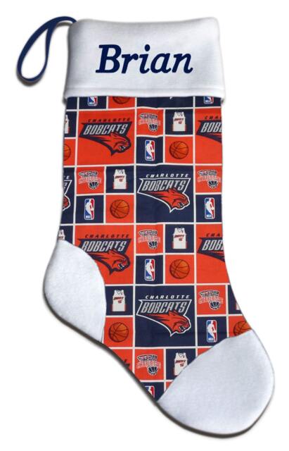 Personalized Nba Charlotte Bobcats Basketball Christmas Stocking Embroidered