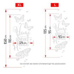 Wall Sticker Home Sweet With Butterflies Wall Home Family Tattoo Living Room Ws25 - thumbnail 2