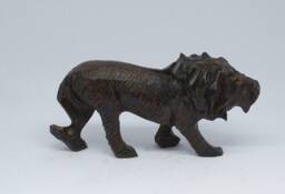 Set Of 2 Hand Carved Animals Lion Deiron Wood Figurines. African Hardwood Walking Male Sculptures. Unique Handmade Gifts From Africa - thumbnail 1