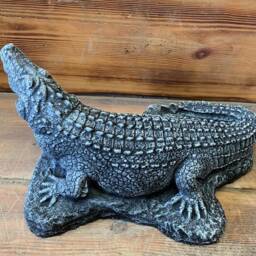stone Garden Crocodile Alligator Detailed Gift Concrete Ornament - thumbnail 4