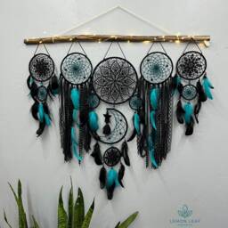 Dreamcatcher Moon & Stars Hanging Over The Bed, Large Dream Catcher, Catcher Wall Hanging, Giant Catcher - thumbnail 2