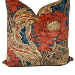 G.p & J Baker Brantwood Velvet Red/Blue Decorative Cushion Cover Pillow - thumbnail 2