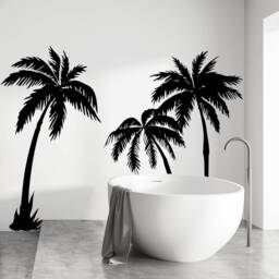 Large Palm Tree Wall Decals Tropical Vinyl Art, Set Of 3 - thumbnail 2