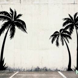 Large Palm Tree Wall Decals Tropical Vinyl Art, Set Of 3 - thumbnail 3