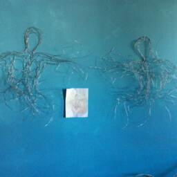 Wire Sculpture Kung Fu Figure 36In Abstract Wall Art By Elizabeth Berrien, Internationally Acclaimed Wire Sculptor - thumbnail 2