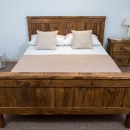 The Oxford Bed Frame Chunky Reclaimed Pine Wood With Footboard All Sizes Available Free UK Delivery. Extra Thick 4.5cm Slats - thumbnail 2
