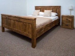 The Oxford Bed Frame Chunky Reclaimed Pine Wood With Footboard All Sizes Available Free UK Delivery. Extra Thick 4.5cm Slats