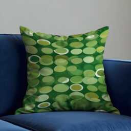Green Polka Dot Cushion Cover, Playful Abstract Circle Pattern Pillow Case, Lime & Olive Modern Throw Bold Colorful Decor - thumbnail 1