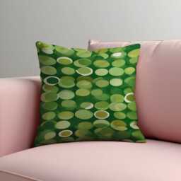 Green Polka Dot Cushion Cover, Playful Abstract Circle Pattern Pillow Case, Lime & Olive Modern Throw Bold Colorful Decor - thumbnail 2