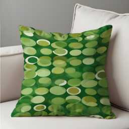 Green Polka Dot Cushion Cover, Playful Abstract Circle Pattern Pillow Case, Lime & Olive Modern Throw Bold Colorful Decor - thumbnail 4
