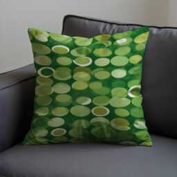 Green Polka Dot Cushion Cover, Playful Abstract Circle Pattern Pillow Case, Lime & Olive Modern Throw Bold Colorful Decor - thumbnail 3