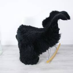 Real, Natural, Genuine Black Sheepskin Rug Scandinavian - thumbnail 2