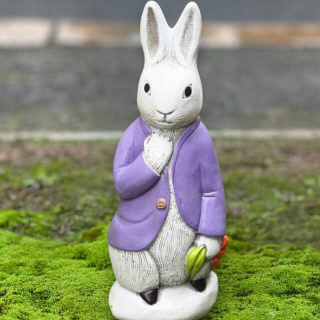 Concrete Peter Rabbit Statue Handmade Bunny Sculpture Outdoor Garden Decor Stone Animal Ornament Cement Patio Art Lover Gift - image 1
