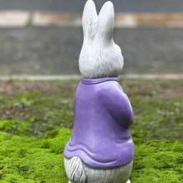 Concrete Peter Rabbit Statue Handmade Bunny Sculpture Outdoor Garden Decor Stone Animal Ornament Cement Patio Art Lover Gift - thumbnail 4