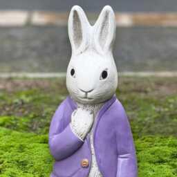 Concrete Peter Rabbit Statue Handmade Bunny Sculpture Outdoor Garden Decor Stone Animal Ornament Cement Patio Art Lover Gift - thumbnail 2