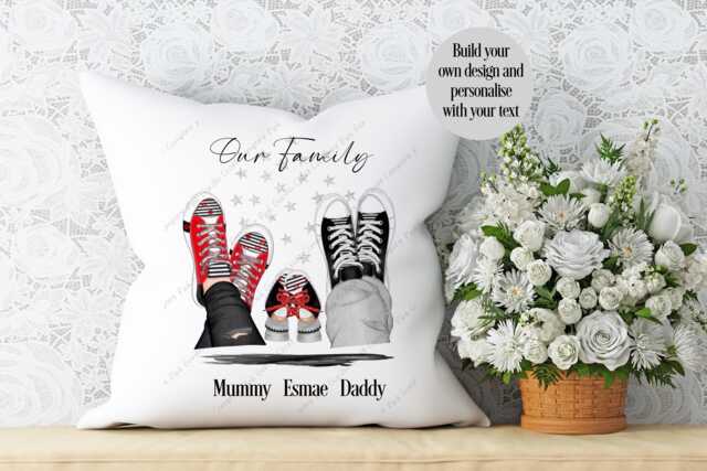 Personalised Print, Family Cushion, Cushion For Family, Gift From Children, Housewarming Gift, Trainer - image 1