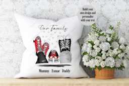 Personalised Print, Family Cushion, Cushion For Family, Gift From Children, Housewarming Gift, Trainer