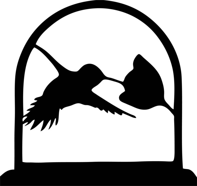 Humming Bird Flower Silhouette Printable Wall Art