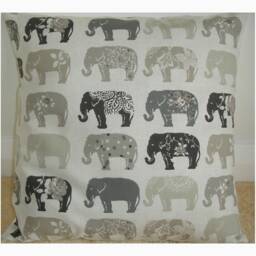 "Pillow Cover Gray Elephants Decorative Throw Grey Taupe Beige Elephant 16"" Cushion Sham Slip Case Pillowcase 16x16 18x18 20x20 24"" 26" - thumbnail 2