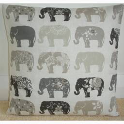 "Pillow Cover Gray Elephants Decorative Throw Grey Taupe Beige Elephant 16"" Cushion Sham Slip Case Pillowcase 16x16 18x18 20x20 24"" 26" - thumbnail 1