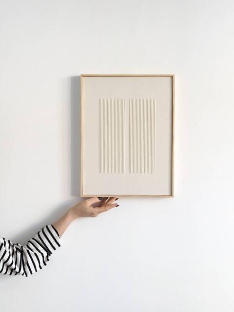 Neutral Textured Wall Art, Beige 3D Abstract Canvas Large Art For Modern Minimalist Living Room Decor Bedroom, Framed Textile - image 1