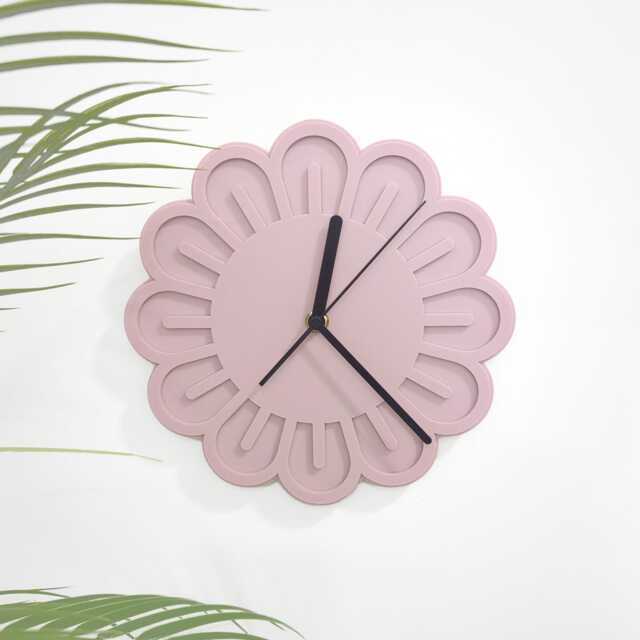 Flower Acrylic Wall Clock -Dusty Mauve - image 1