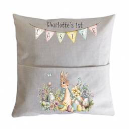 Easter Book Cushion, Personalised Gift, First - thumbnail 2