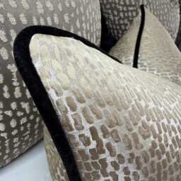Champagne Brown Cushion Cover Set Of 6/Modern Designer Throw Pillow Covers Bespoke Bed - thumbnail 2