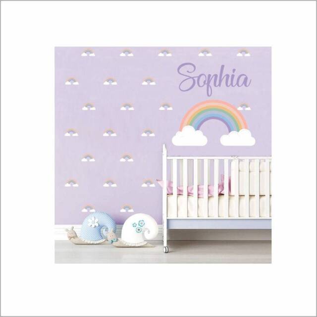 Custom Rainbow - 859mm - Wall Sticker Pastel Personalised Sticker
