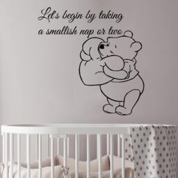 Winnie The Pooh Quote Wall Decal Let's Begin By Taking Vinyl Sticker Home Nursery Heart Decor Baby Room Kids Art Ms330 - thumbnail 1