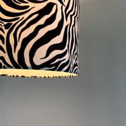 Zebra Print Cotton Drum Lampshade Black & White Ceiling Light - thumbnail 3